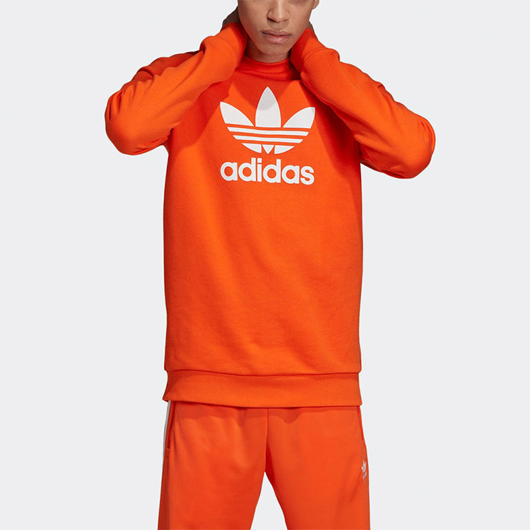 adidas originals Chest Logo Athleisure Casual Sports Round Neck Orange Yellow ED5947