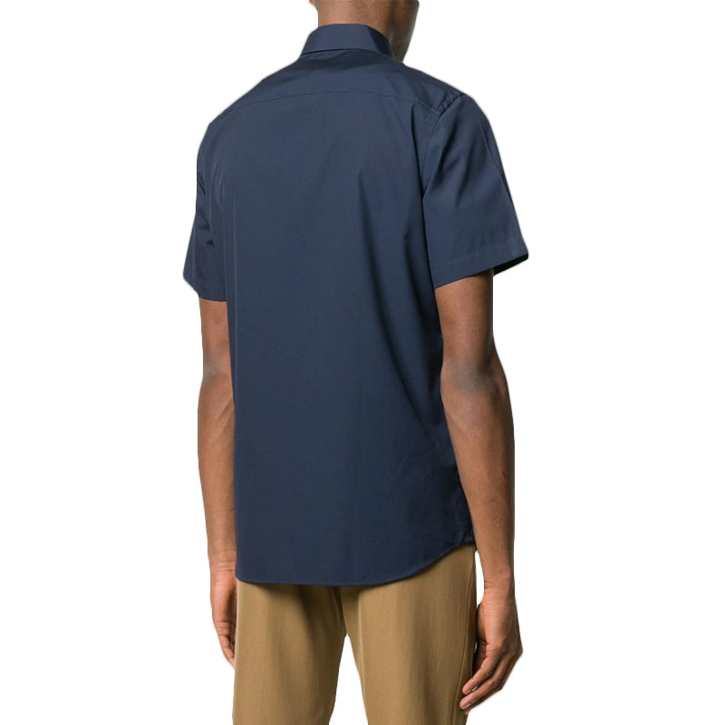 Men's Burberry Casual Shirt Short Sleeve Navy Blue 80257651