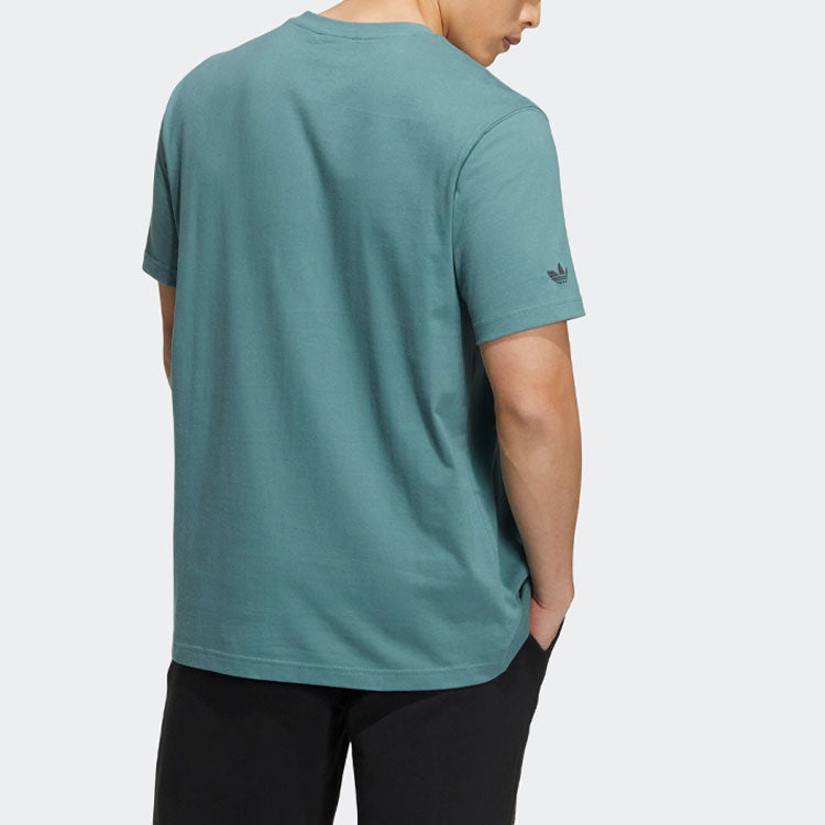 Men's adidas Cartoon Puppy Straight Casual Sports Short Sleeve Green T-Shirt H49577