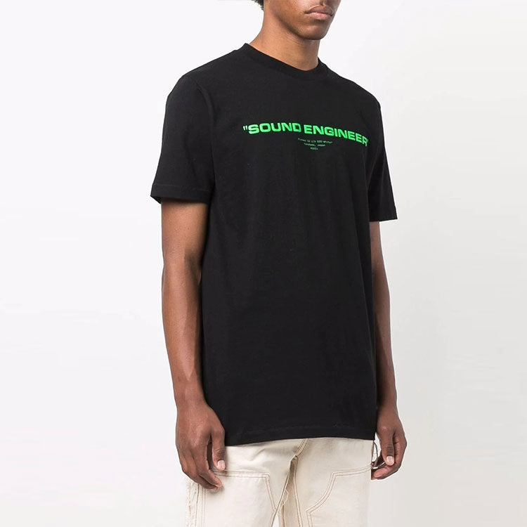 Off-White FW21 Alphabet Printing Pattern Short Sleeve Ordinary Version Black OMAA027G21JER0021059