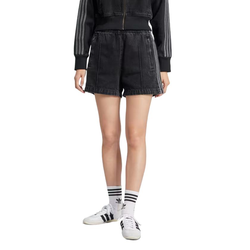 (WMNS) adidas Adicolor Denim Firebird Shorts Asia Sizing 'Black' JD3107