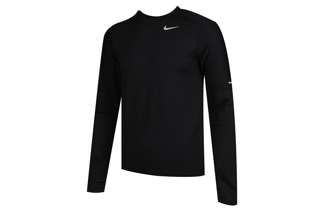 Men's Nike Dri-FIT Running Training Sports Round Neck Black Gym Clothes CU6072-010