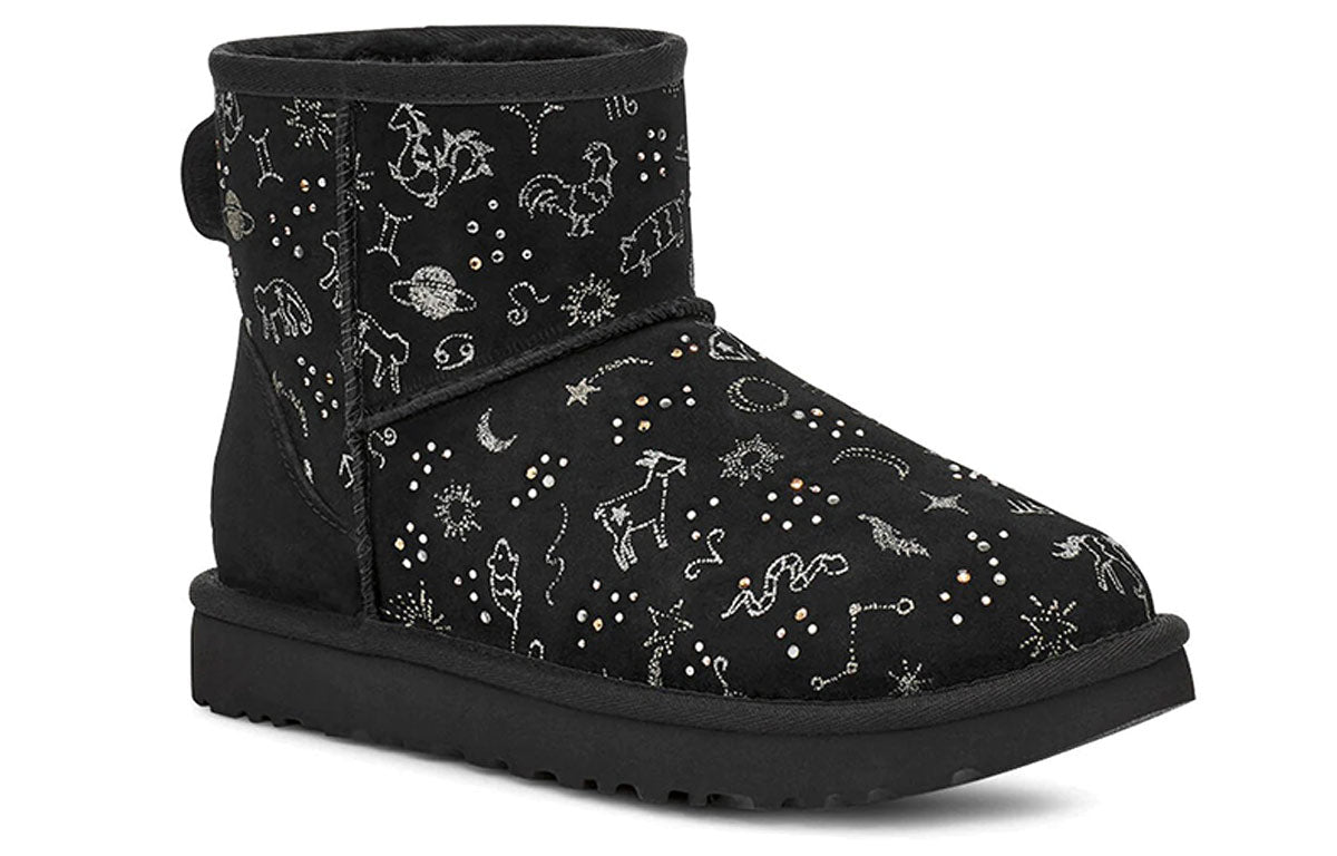 (WMNS) UGG Classic Zodiac Mini Snow Boots Black 1112516-BLK