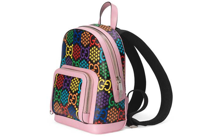 (WMNS) Gucci Psychedelic Multi-Color Logo Canvas schoolbag Backpack Pink / Multi-Color 601296-HPUEN-1191