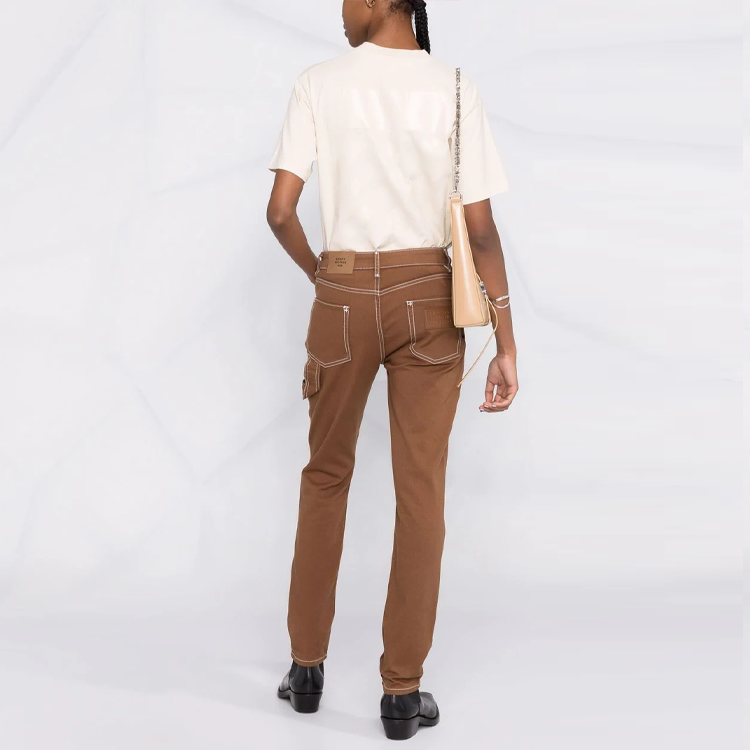 (WMNS) Off-White Diag-print T-shirt 'Beige' OWAA049C99JER0016161