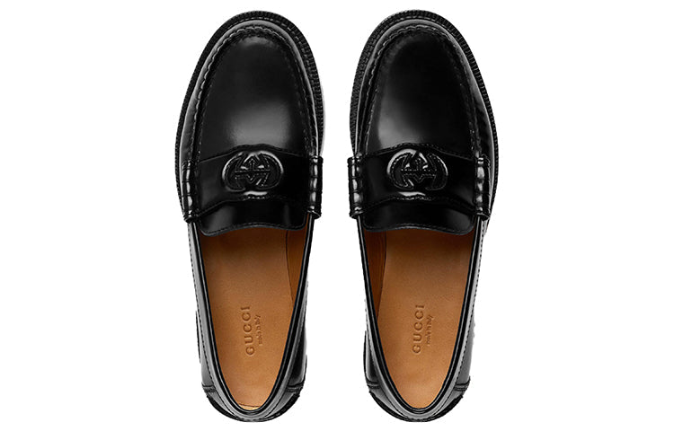 (WMNS) Gucci Interlocking G Loafers 'Black' 738676-17X00-1000