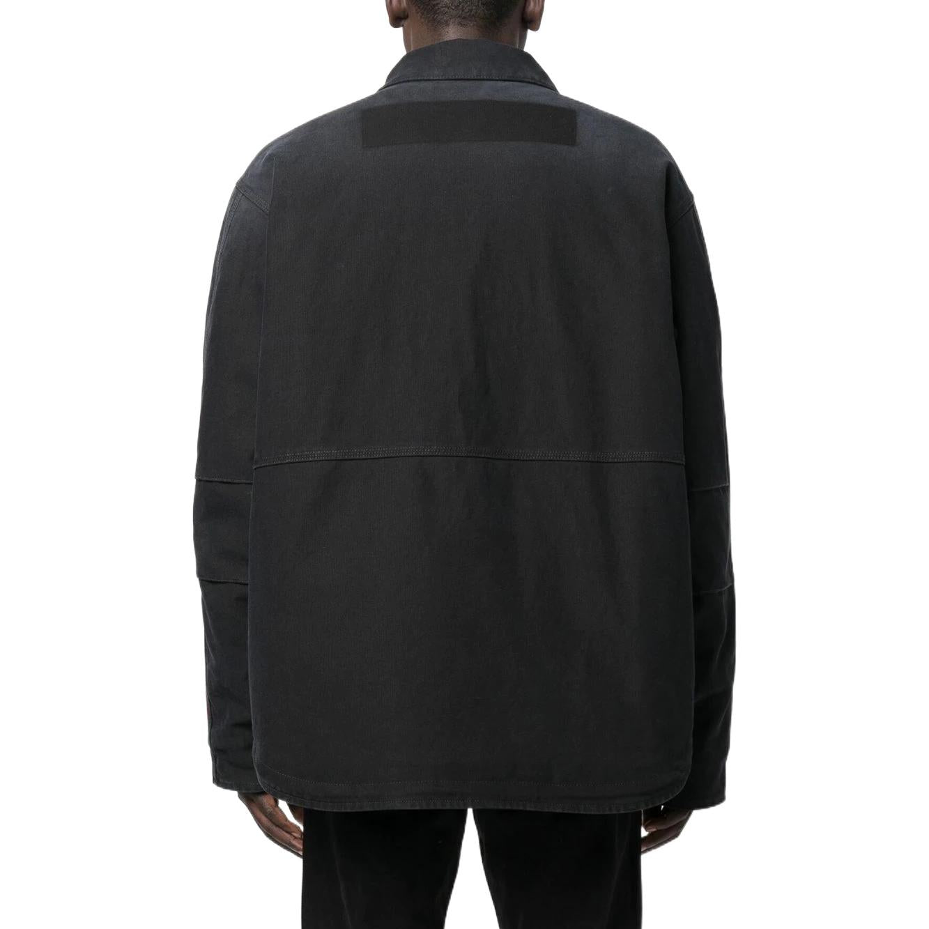 HERON PRESTON FW22 CTNMB Canvas Pockets Jacket 'Black Green' HMEA062F22FAB0011057