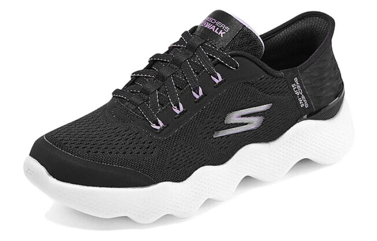 (WMNS) Skechers GO WALK Massage Fit 'Black Lavender' 124916-BKLV