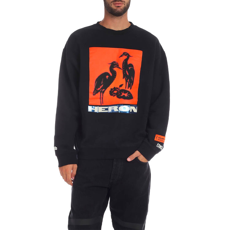 HERON PRESTON Heron Tape Crew Sweatshirt 'Black' HMBA003F198080030488