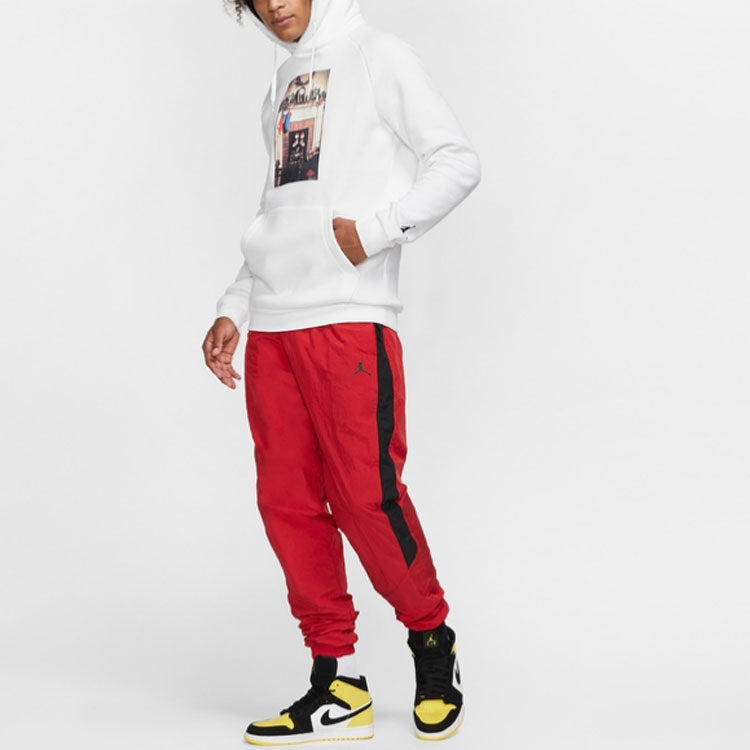 Air Jordan Embroidered Printing hooded Pullover Athleisure Casual Sports Fleece Lined US Edition White CT4885-100