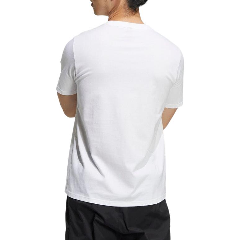 adidas Logo Sunset Printing Round Neck Short Sleeve White HN0401
