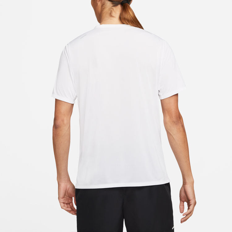 Nike Dri-fit Run Division Rise 365 Solid Color Round Neck Reflective Short Sleeve White DD6046-100