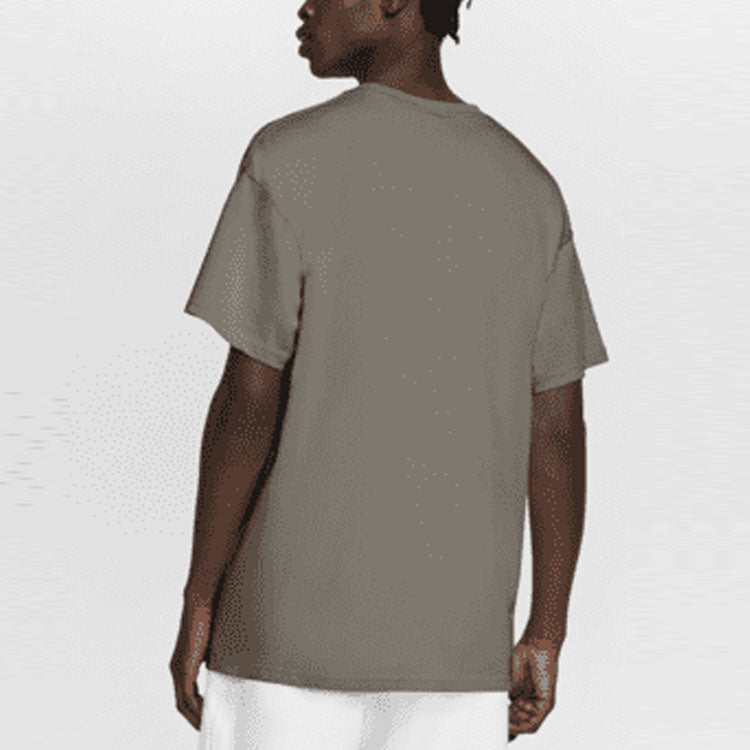 Nike Solo Swoosh Solid Color Round Neck Short Sleeve Olive Grey DA0321-081