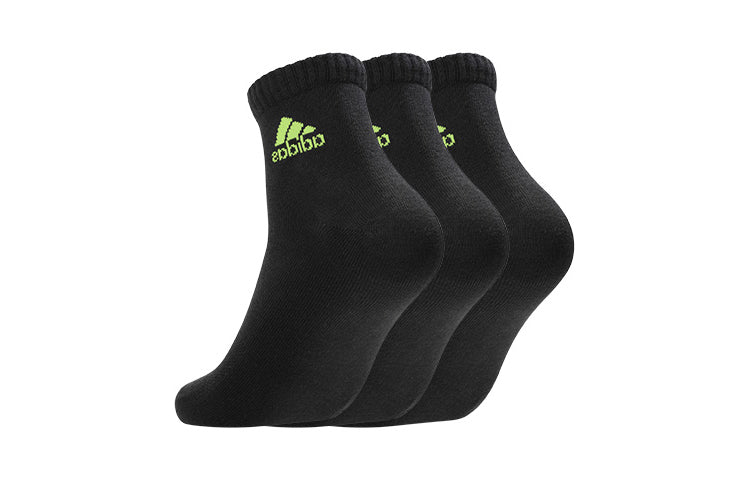 adidas pure basketball socks 3 pairs 'Black Green' MF0030