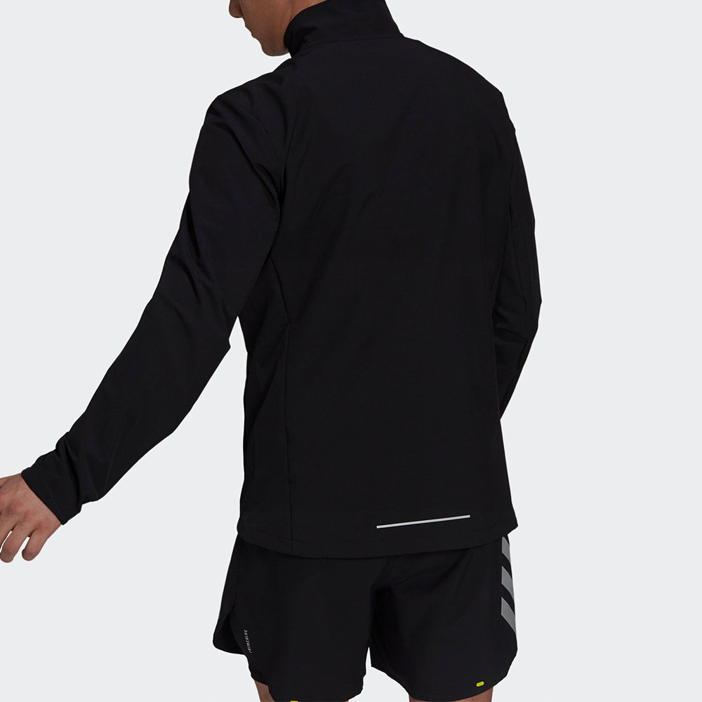 adidas Own The Run Jkt Training Sports Stand Collar Logo Jacket Black GT8926