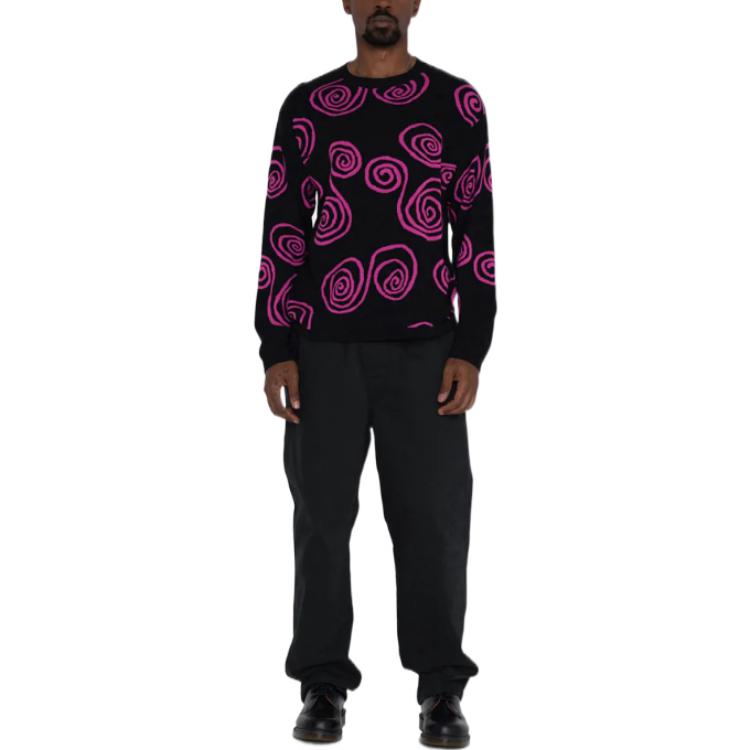 Stussy Spiral Knit Sweater 'Black Purple' 117150