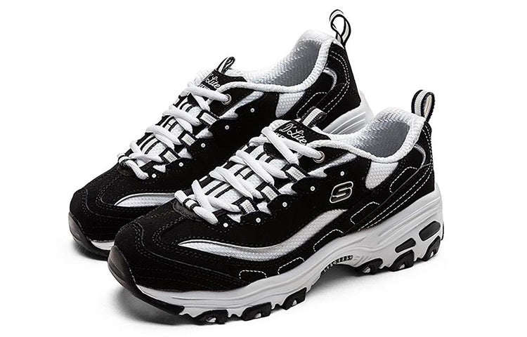(WMNS) Skechers D Lites Low-Top Daddy Shoes Black 99999720-BKW