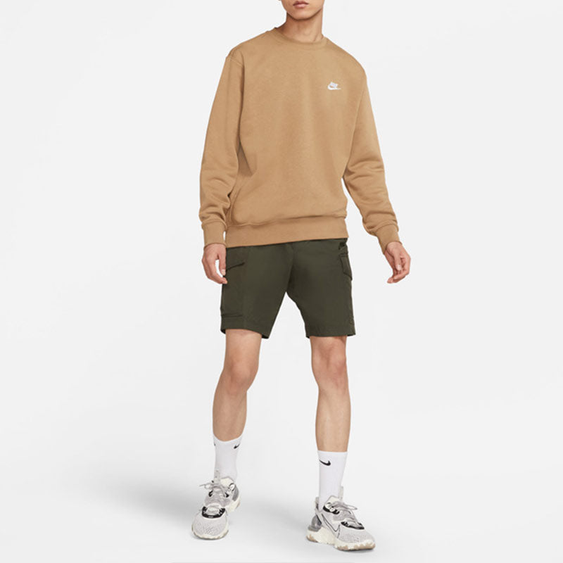 Nike Sportswear Club Fleece Casual Sports Round Neck Pullover Khaki BV2663-258