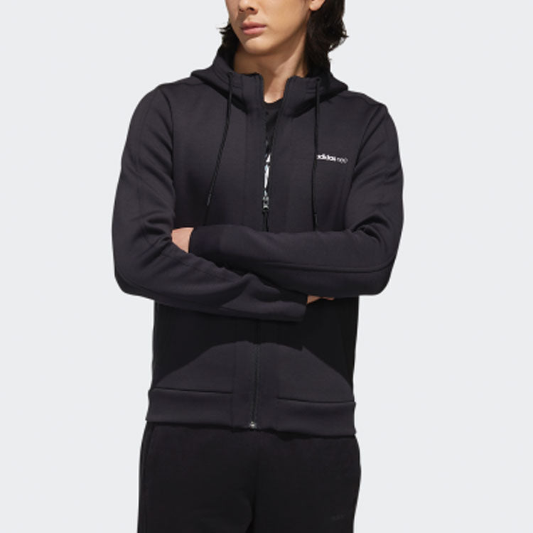 adidas neo Casual Sports Hooded Jacket Black BQ0794