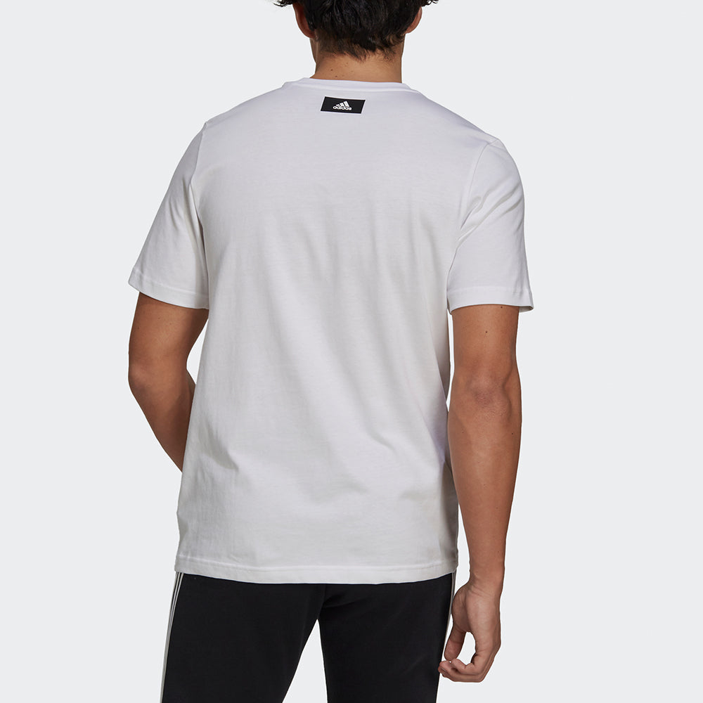 adidas 3bar Logo Tee Logo Printing Sports Short Sleeve White GV5159