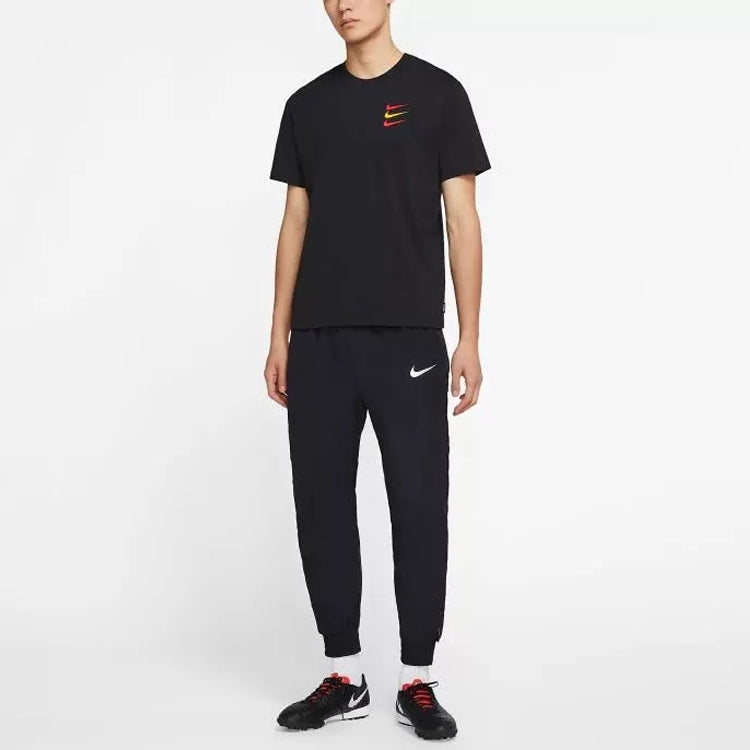 Men's Nike Contrasting Colors Logo Sports Round Neck Short Sleeve Black T-Shirt DJ4392-010