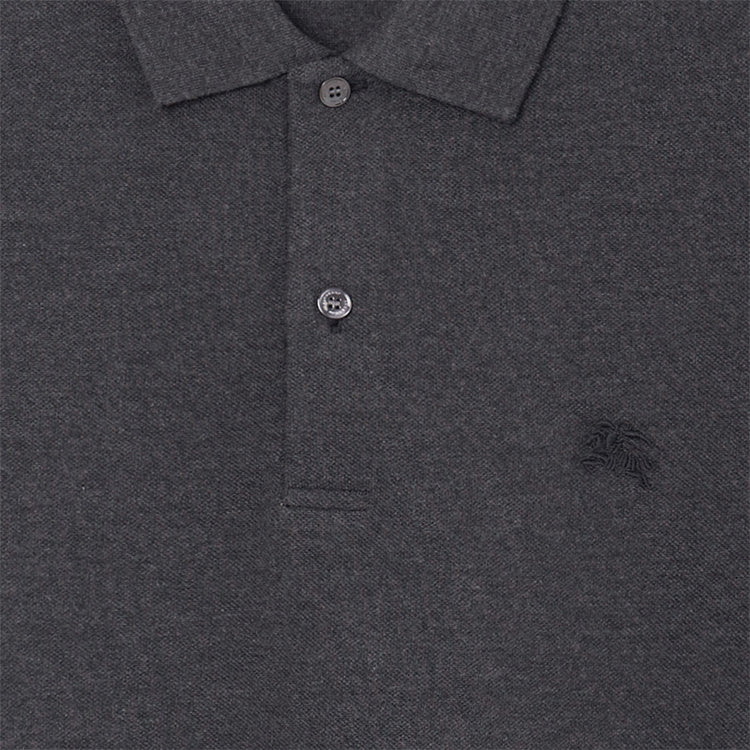 Men's Burberry Solid Color Short Sleeve polo Gray 80045801