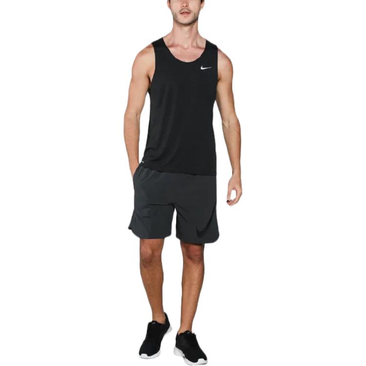 Men's Nike Solid Color Logo Quick Dry Sports Black Vest 718347-010