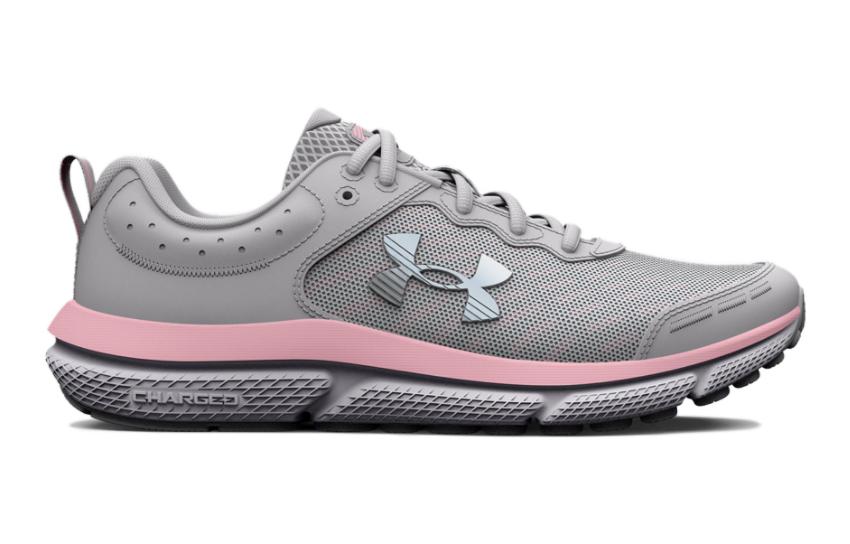 (GS) Under Armour Charged Assert 10 Running Shoes 'Grey Pink' 3026192-100