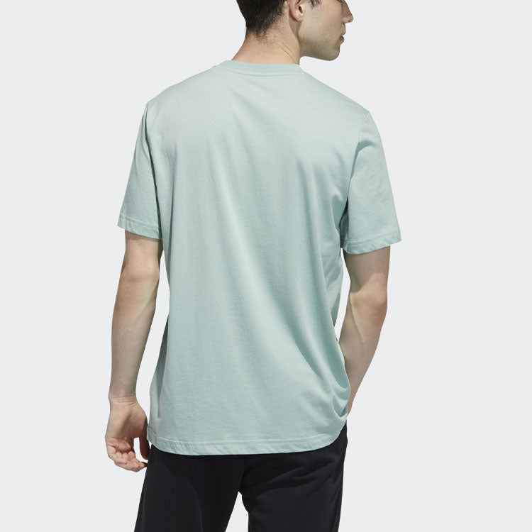 adidas neo Logo Printing Sports Round Neck Short Sleeve Green GP4903