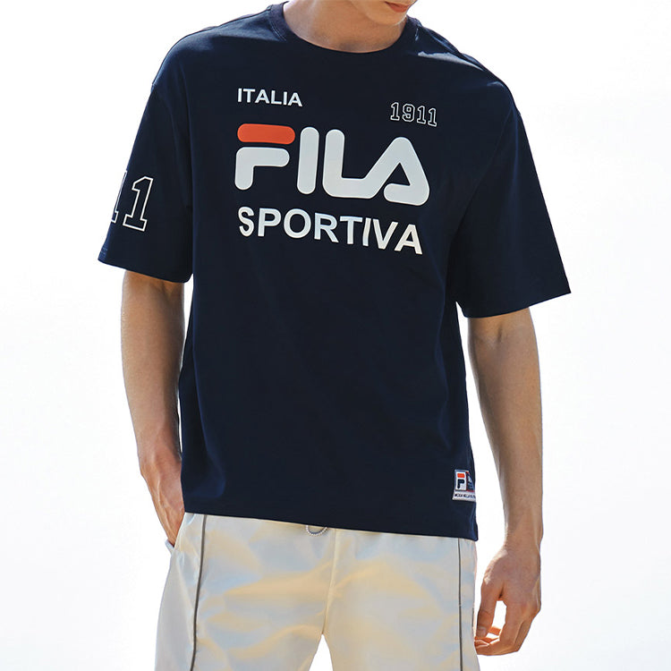 FILA Athleisure Casual Sports Loose Breathable Short Sleeve Blue F11M028147F-NV