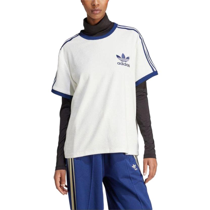 (WMNS) adidas Originals Terry 3-Stripes Asia Sizing 'White Blue' IT9842