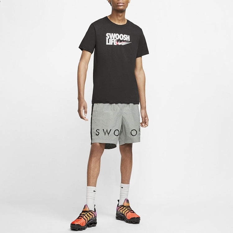 Nike Alphabet Logo Round Neck Short Sleeve Tee 'Black Swoosh Life' CU0088-010