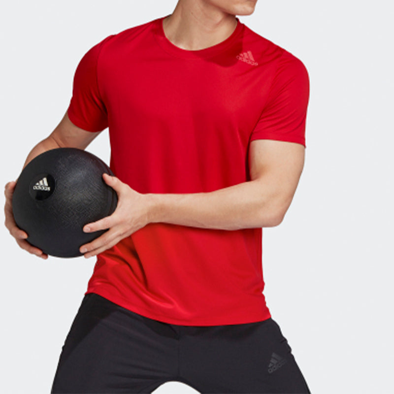adidas Soccer/Football Training Sports Round Neck Short Sleeve Red FM2102