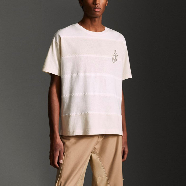 Moncler x JW Anderson Crossover SS21 Round Neck Short Sleeve White T-Shirt 09E8C00009M1163034