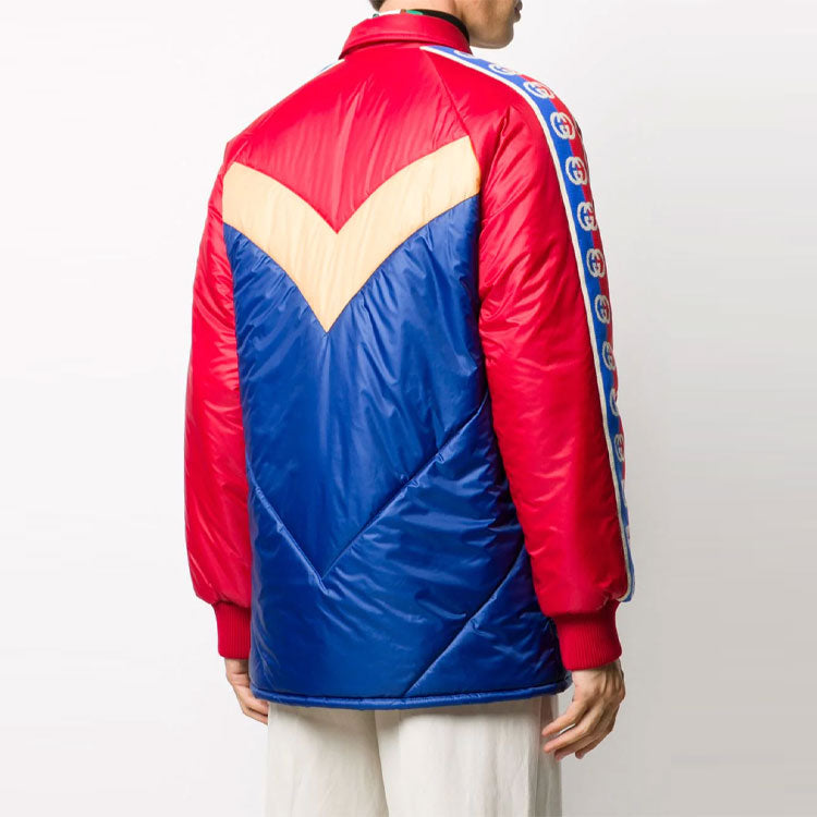 Gucci Double Pocket Collar Long Sleeve Cotton Jacket For Men Red/Blue 624421-ZHA58-6098