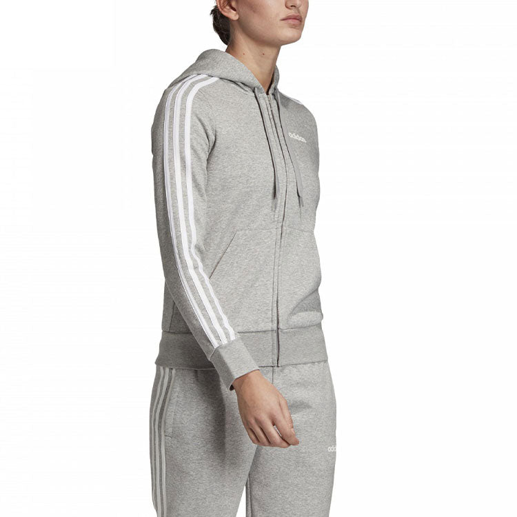 (WMNS) adidas 3-Stripes Fleece Hoodie Asia Sizing 'Grey' EI0683