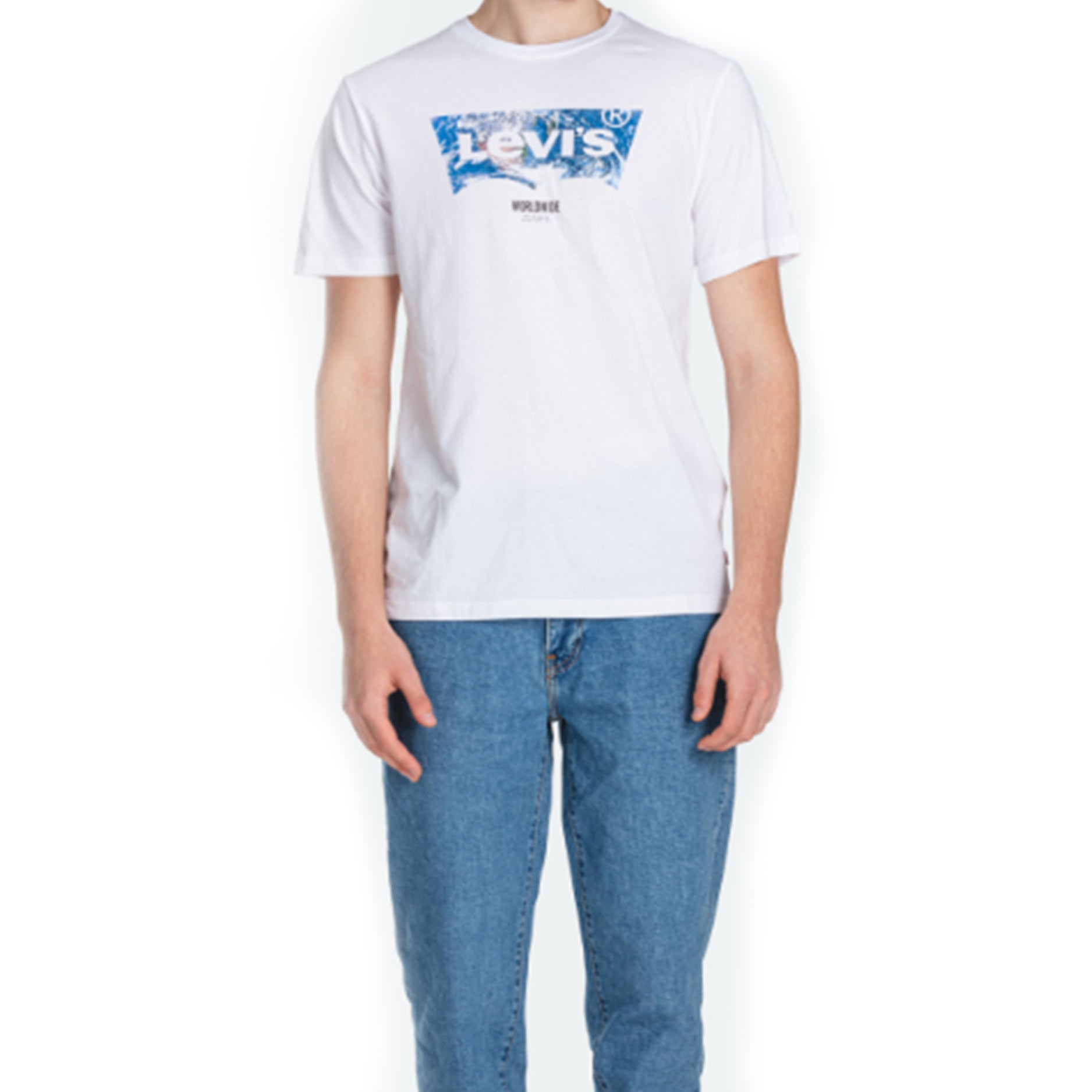 Men's Levis SS20 Pure Cotton LOGO Printing Short Sleeve White 22489-0266