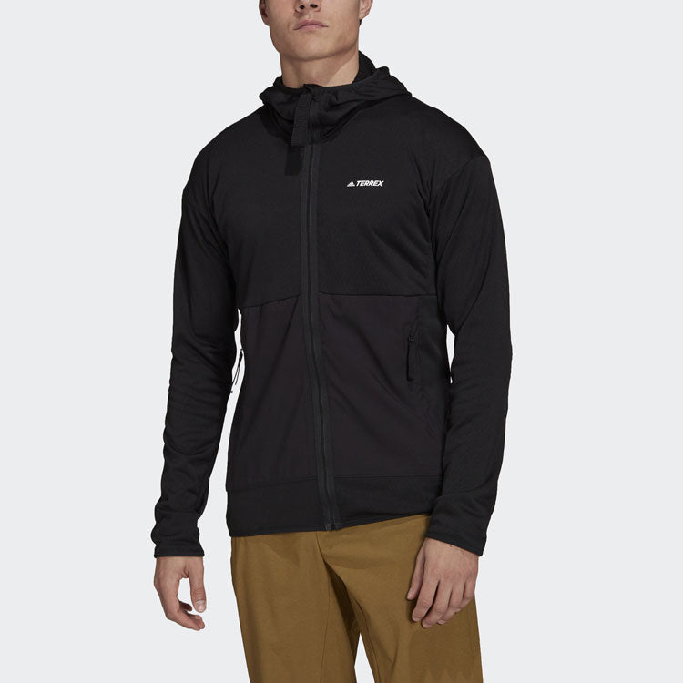 adidas Terrex Sports Solid Color Hooded Jacket Black GI7313