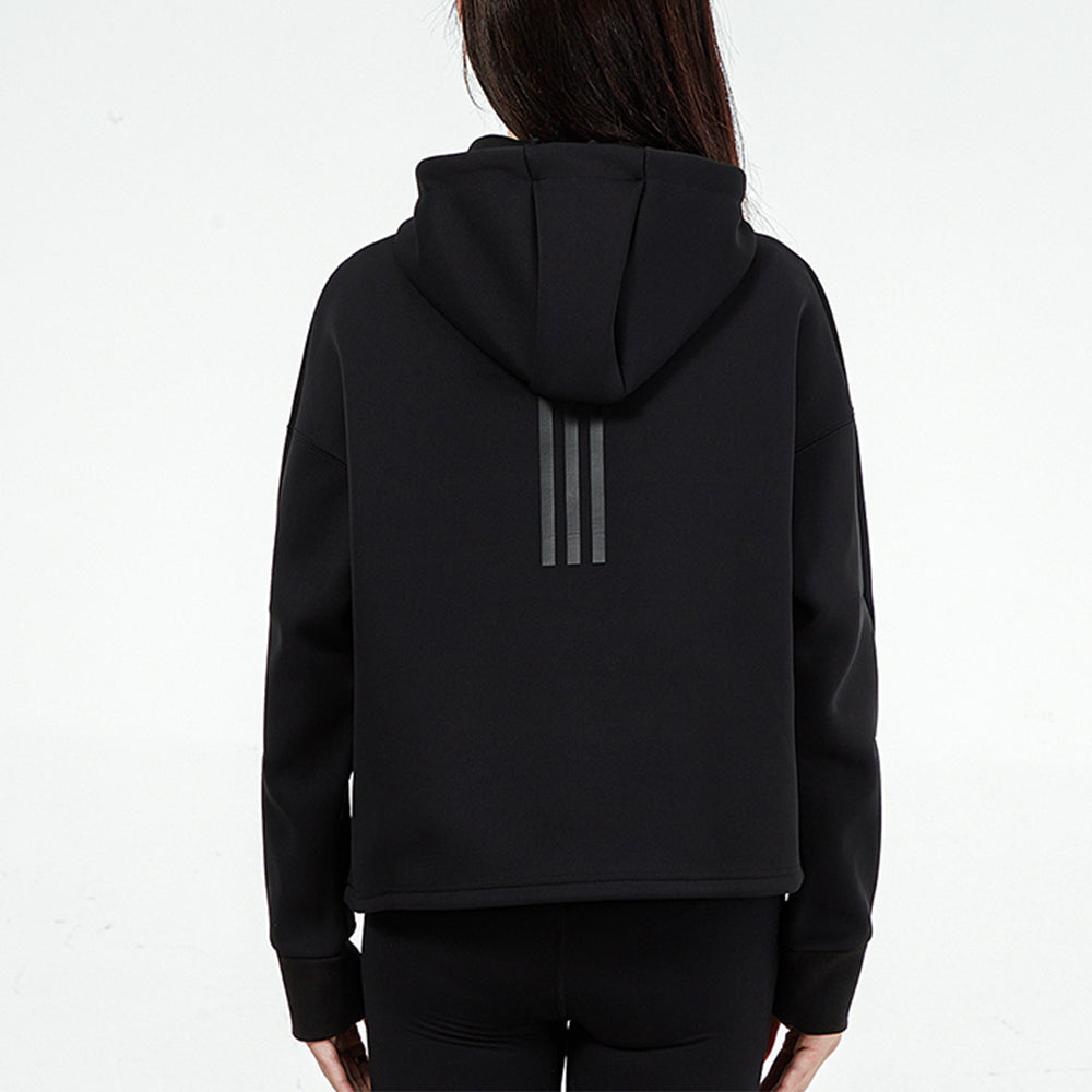 (WMNS) adidas Sports Running Training Knit Black Jacket H07375