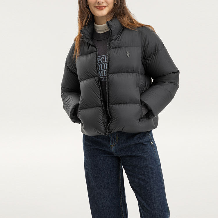 (WMNS) Skechers Diamond Series Long Sleeve Down Jacket 'Black' L423W053-0018