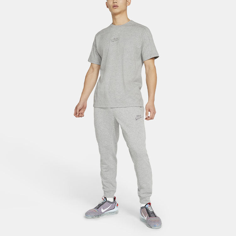 Nike Sportswear Logo Knit Sports Short Sleeve Gray DA0654-010