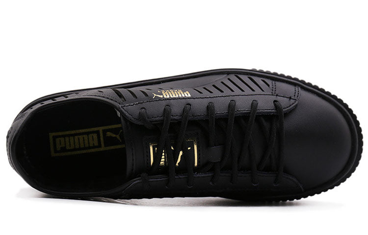 (WMNS) PUMA Basket Platform Summer Casual Shoes Black 365190-02