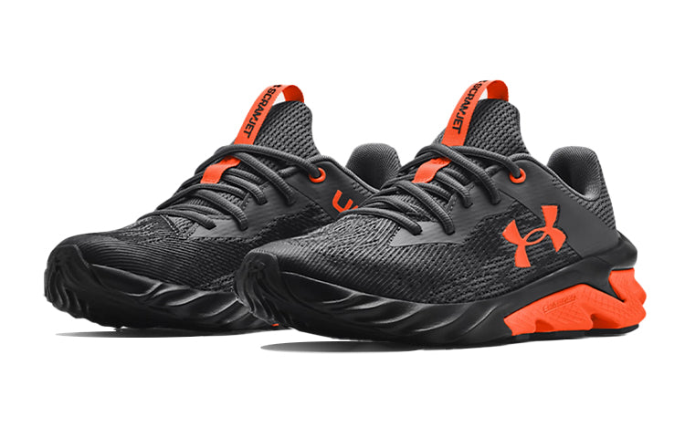 (GS) Under Armour Charged Scramjet 3 Sports Shoes Black/Orange 3022611-101
