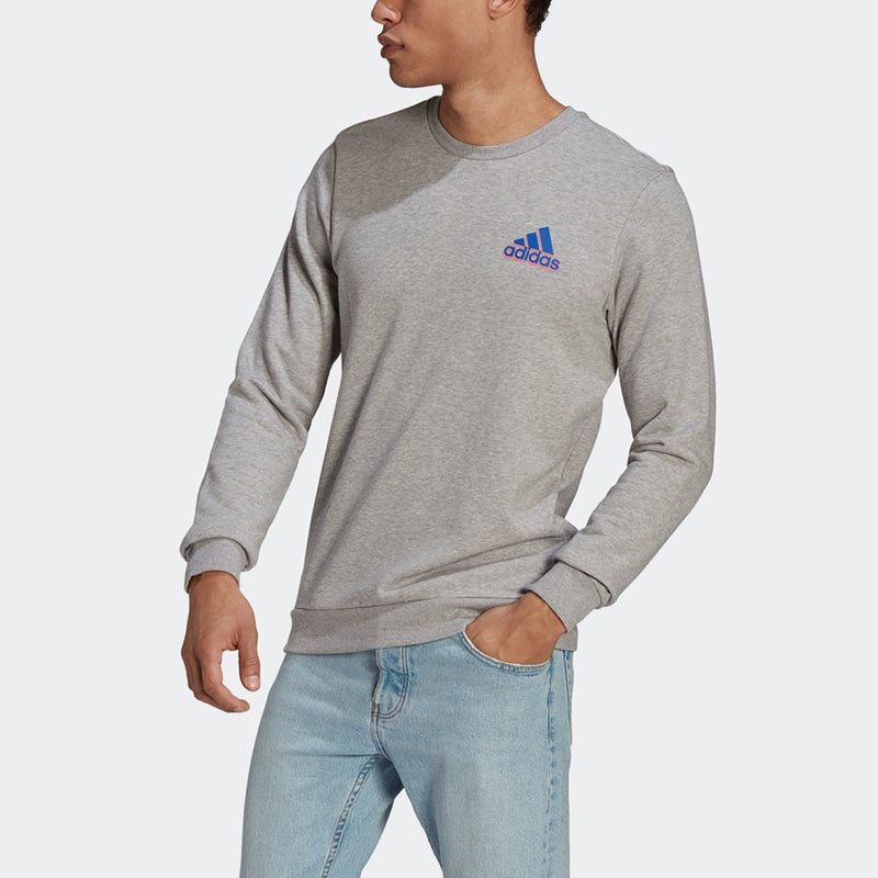 adidas Lil Crew M Soccer/Football Sports Printing Round Neck Pullover Gray GN6886