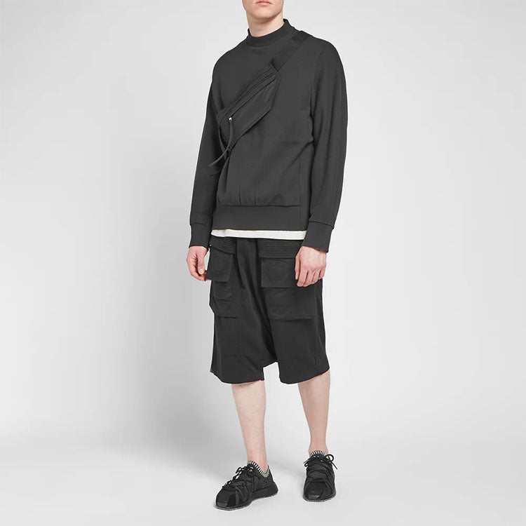 Men's Y-3 TOKETA PRINT CREW SWEATER Round Neck Black FJ0425