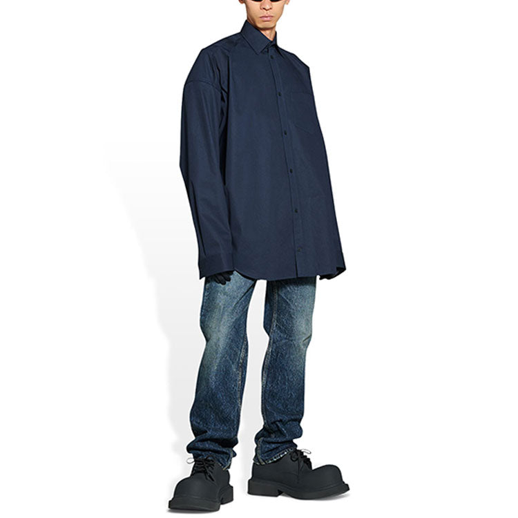 Balenciaga Cocoon Shirt 'Navy Blue' 725367TNM158065
