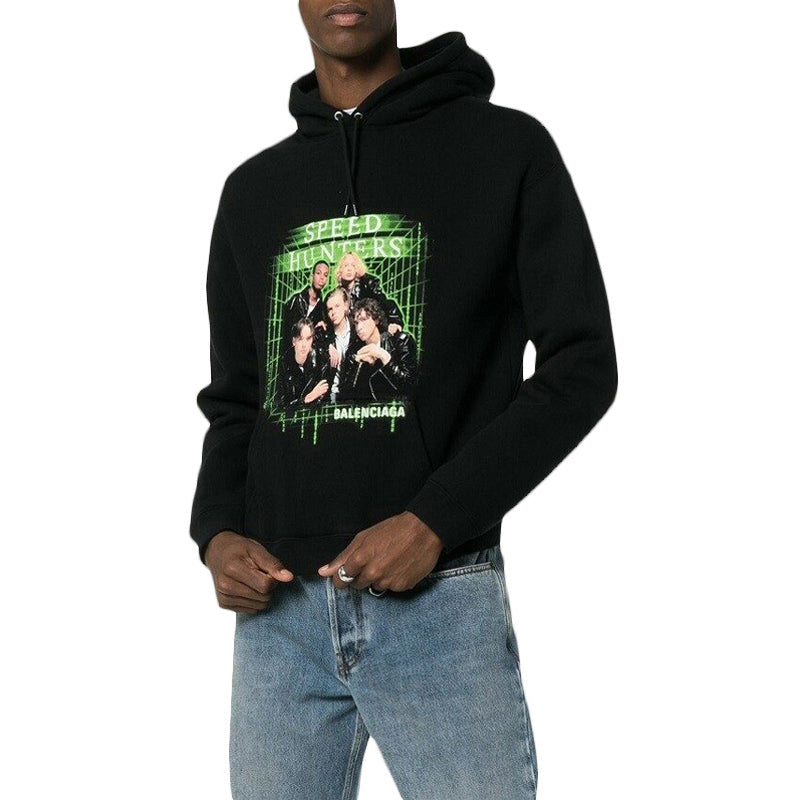 Men's Balenciaga Black Printing Long Sleeves Black 556136TDV151000