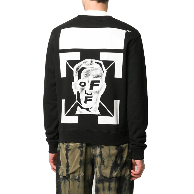 Off-White FW20 Masked Face Arrow Sweatshirt 'Black White' OMBA025E20FLE0091001