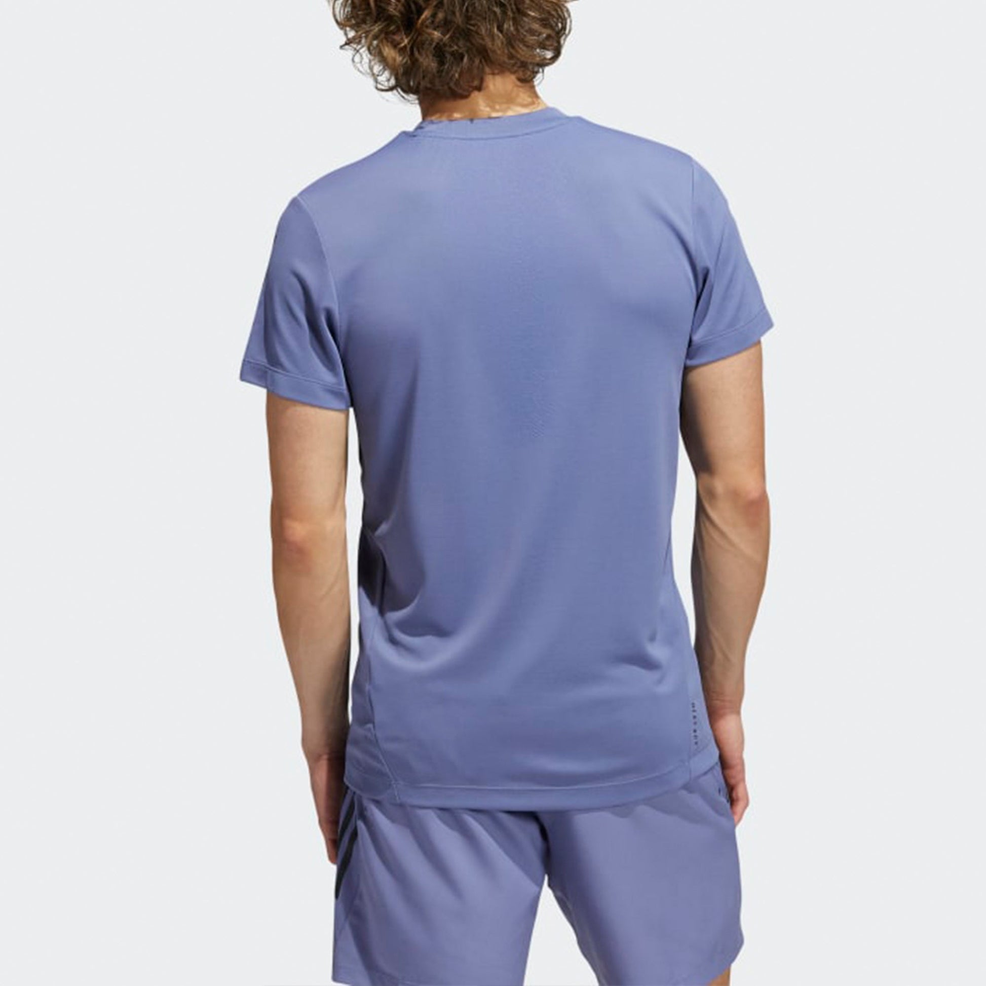 Men's adidas Heat.Rdy Training Sports Running Quick Dry Short Sleeve Light Purple T-Shirt GU0680