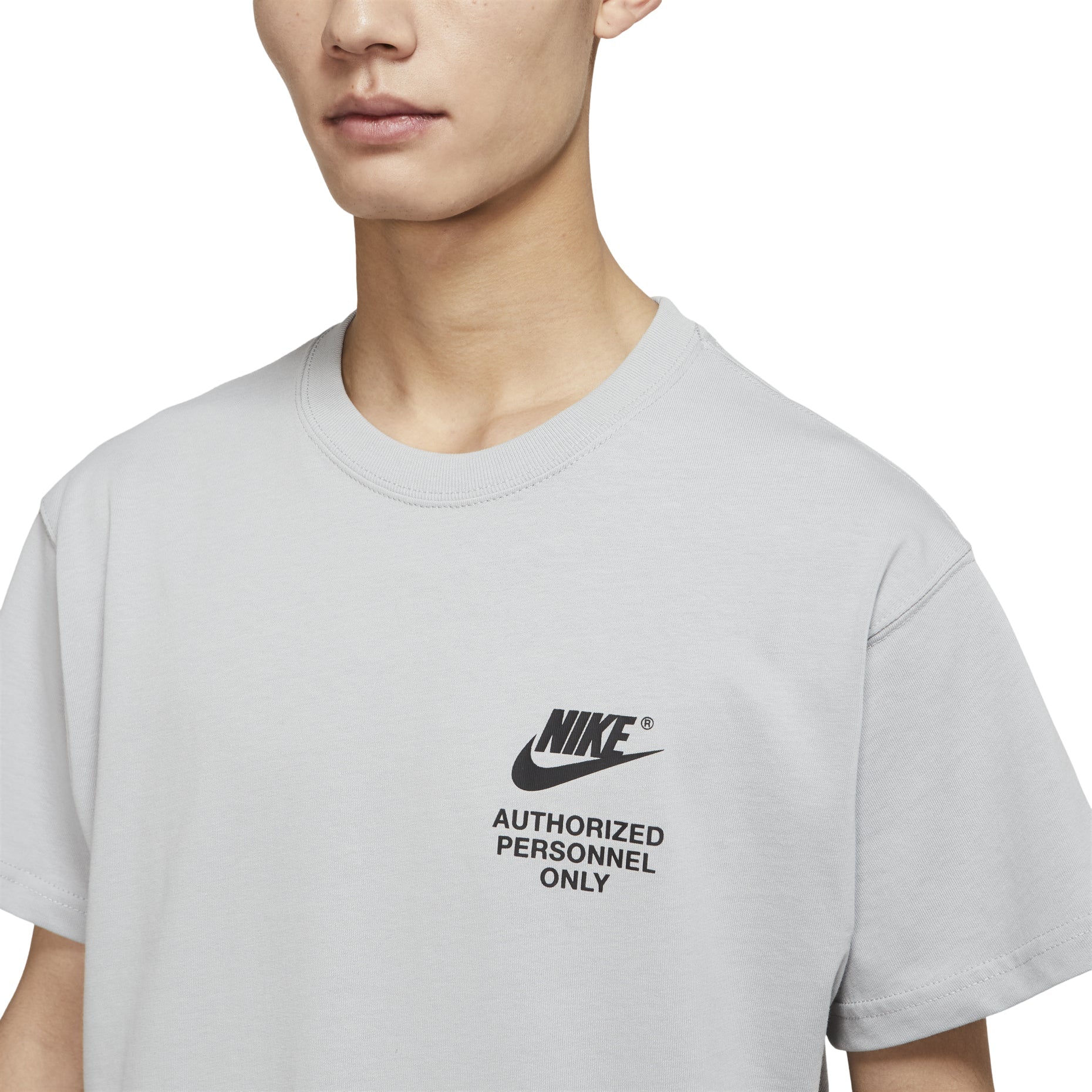 Nike Printing Alphabet Logo Round Neck Cotton Short Sleeve Gray DM6428-077